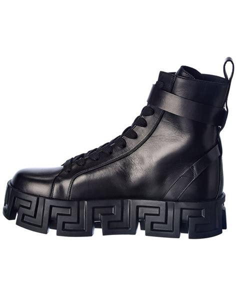 Versace Greca Labyrinth Leather Boot .